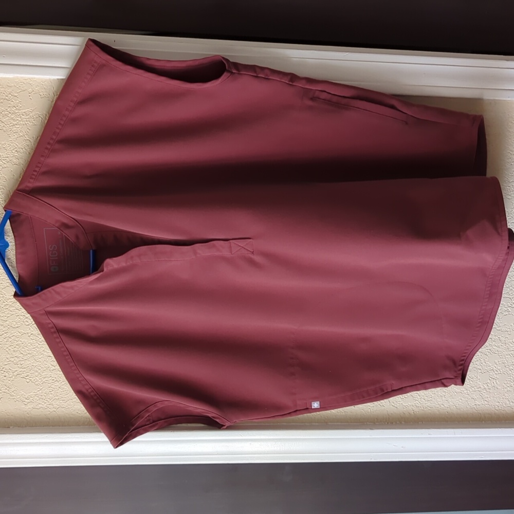 Figs Rafaela Scrub Top - Dark Cherry